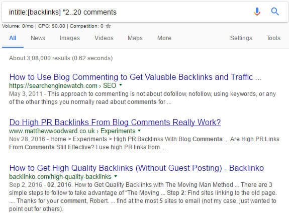Finding relevant blogs for blog commentins