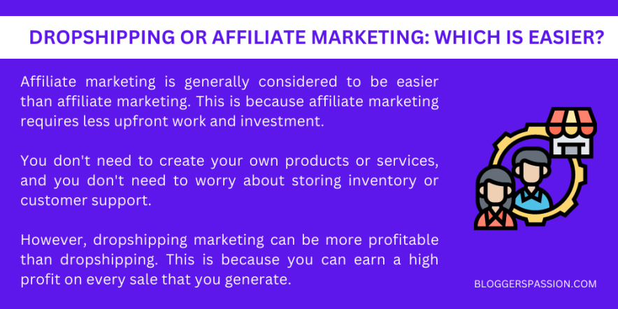 affiliate marketing or dropshipping