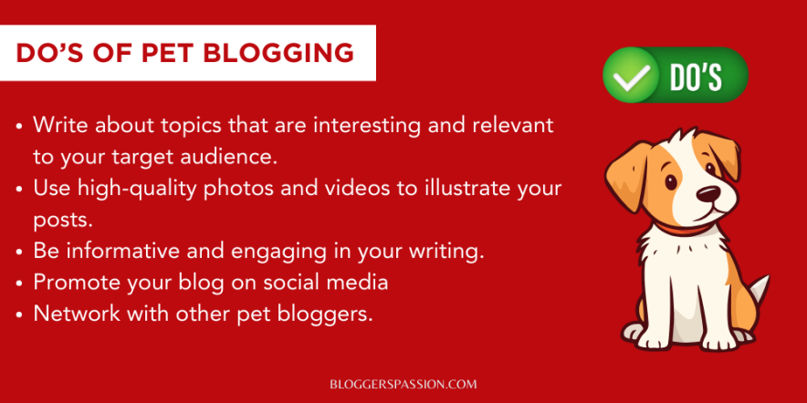 do's of pet blogging