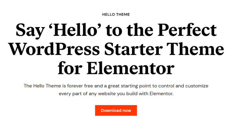 elementor hello theme
