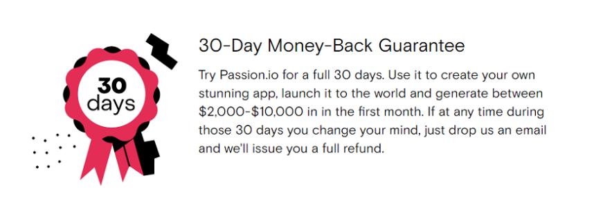 passion io money back guarantee