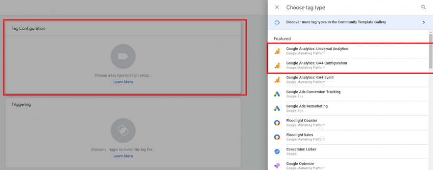 step 2 create a google analytics tag inside google tag manager