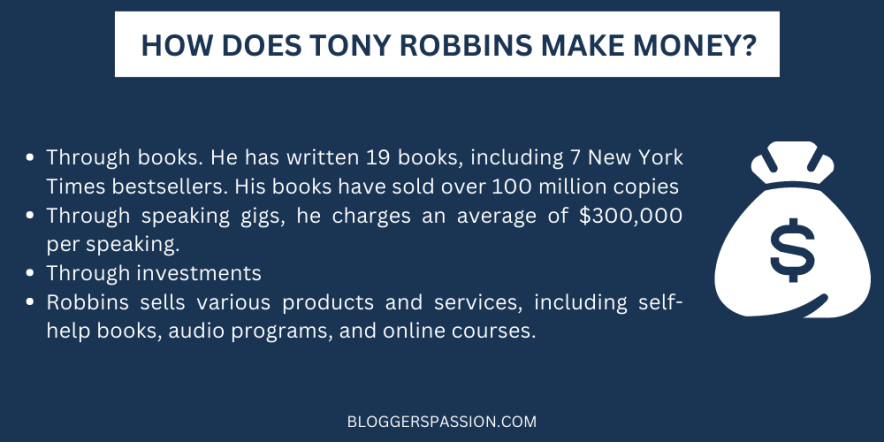 tony robbins income sources