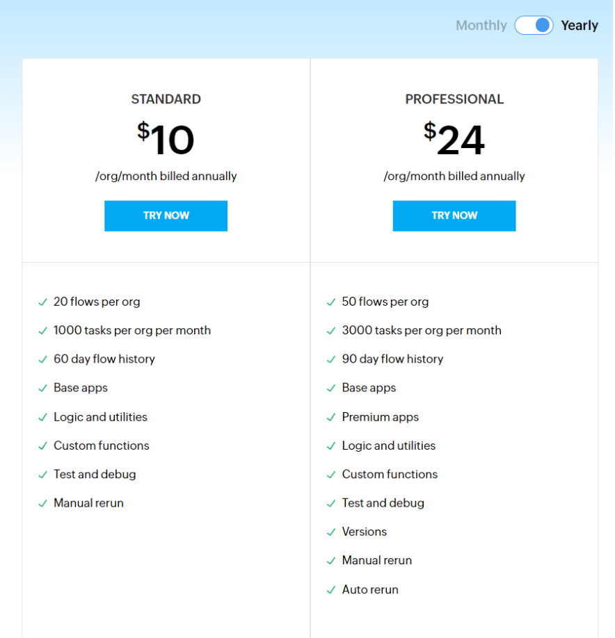zoho flow pricing and plans