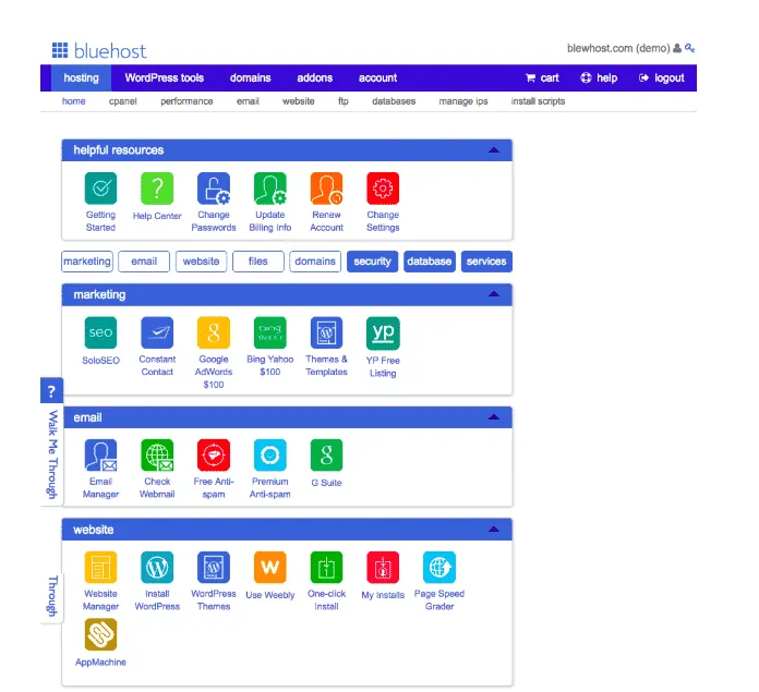 bluehost cpanel look