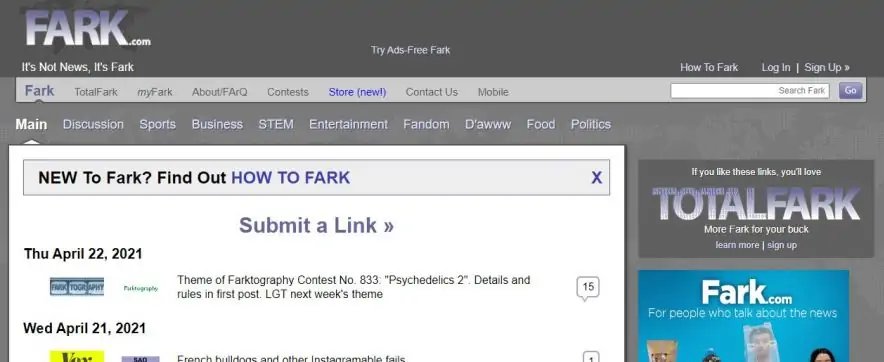 fark social bookmarking network