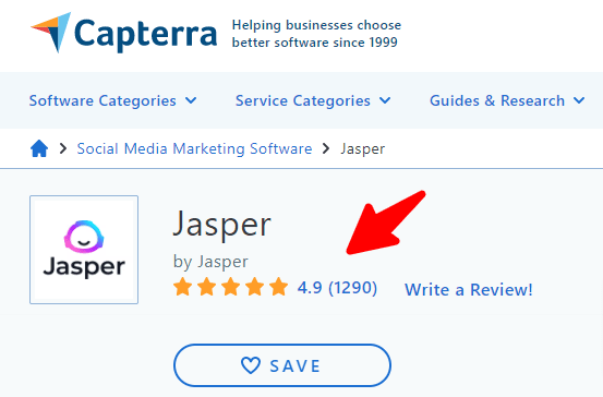 jasper reviews capterra