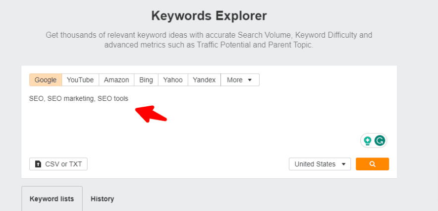 keywords explorer