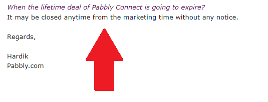 pabbly support team response to the deadline of lifetime deal